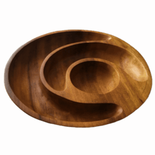 Load image into Gallery viewer, Handcarved Chip & Dip Serving Bowl.