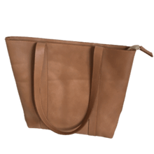Load image into Gallery viewer, Natural Full-grain Zippered Leather Tote Bag - Amaka Africa