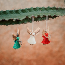 Load image into Gallery viewer, Small Raffia "Merry" Angel Ornaments