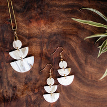 Load image into Gallery viewer, Kimaka Half Moon Geometric Drop Earrings & Necklace Set