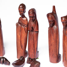 Load image into Gallery viewer, Hand-carved Teak 10 Piece Nativity