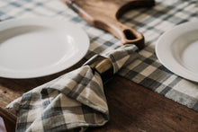 Load image into Gallery viewer, Blue & Cream Plaid Woven Napkins (set of 4)