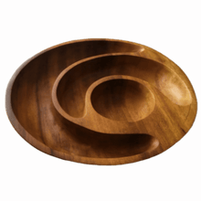 Load image into Gallery viewer, Handcarved Chip &amp; Dip Serving Bowl.
