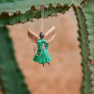 Small Raffia "Merry" Angel Ornaments