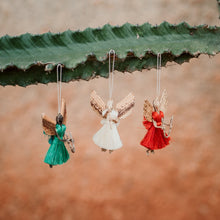 Load image into Gallery viewer, Small Raffia &quot;Merry&quot; Angel Ornaments
