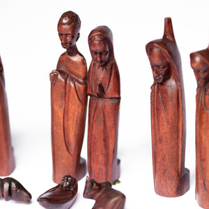 Hand-carved Teak 10 Piece Nativity