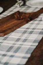 Load image into Gallery viewer, Blue &amp; Cream Plaid Table Runner
