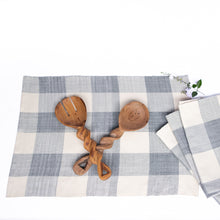 Load image into Gallery viewer, Blue &amp; Cream Check Woven Placemats (set of 4)
